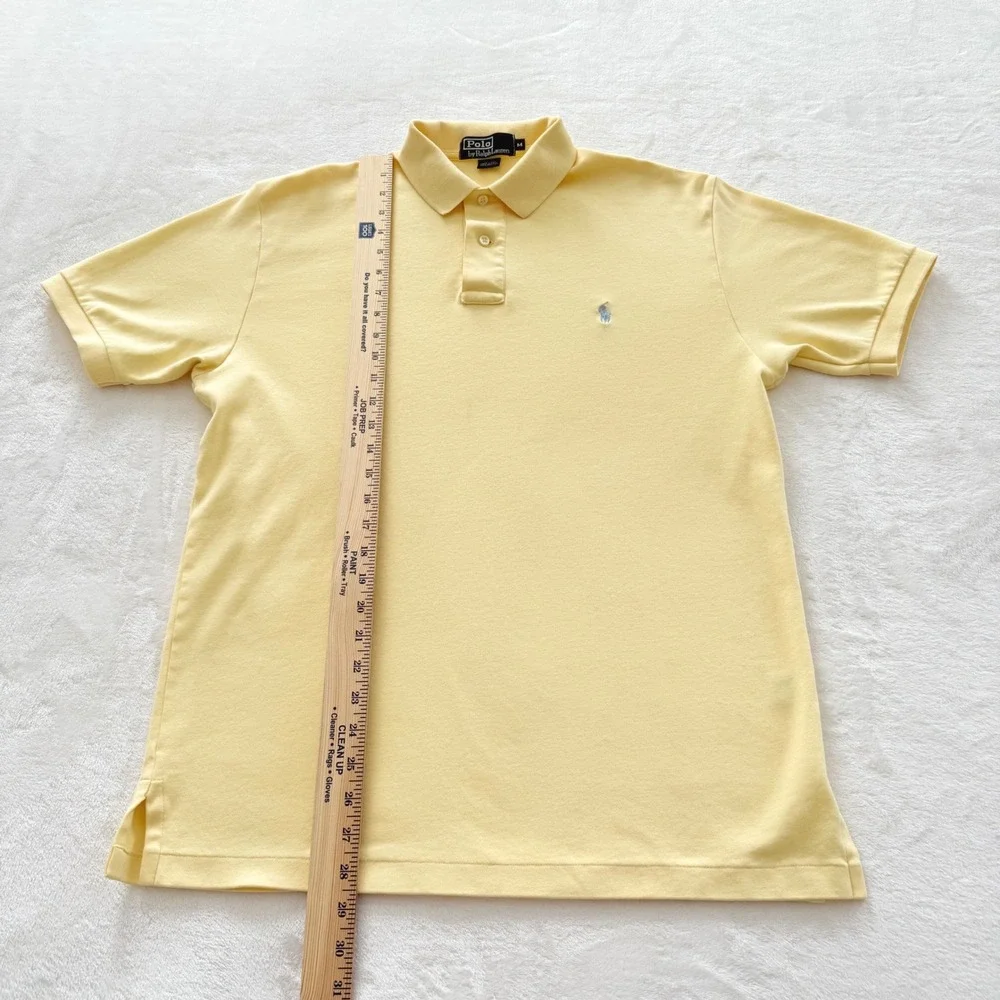 Polo Ralph Lauren Polo Shirt Mens Medium Yellow Excellent Classic Fit Cotton